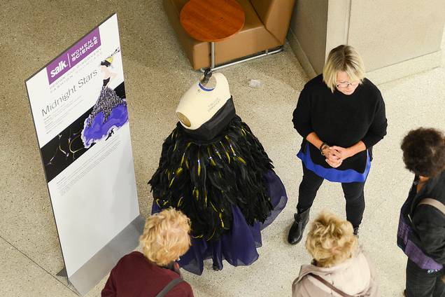 Midnight Stars gown with designer