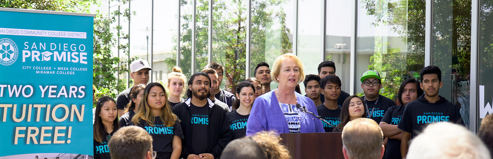 President Pam Luster speaking at promise conference