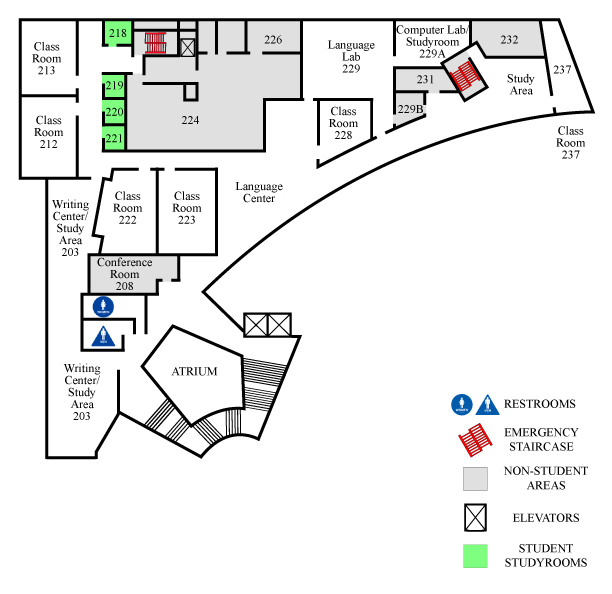 LRC 2nd Floor Map_Spring 2025_06-05-25 Mesa College Library 2nd Floor Plan