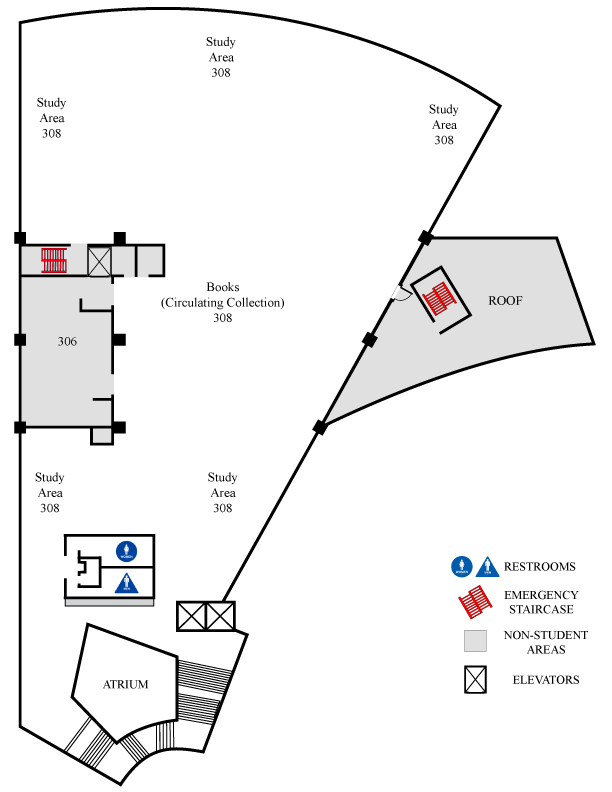 LRC 3rd Floor Map_Spring 2026 Mesa College Library 3rd Floor