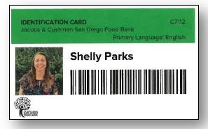 San Diego Food Bank ID Card